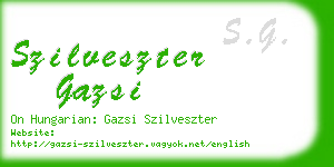 szilveszter gazsi business card